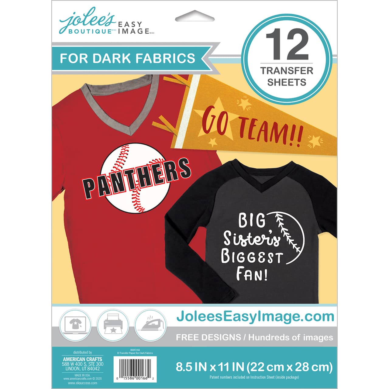 6 Packs: 12 ct. (72 total) Jolee&#x27;s Boutique&#xAE; Easy Image&#xAE; For Dark Fabrics Transfer Sheets